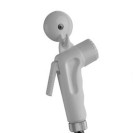 Set doccetta bidet eco con doccia a pulsante bianca, flessibile, rubinetto e gancio bianco Remer 332DPRR
