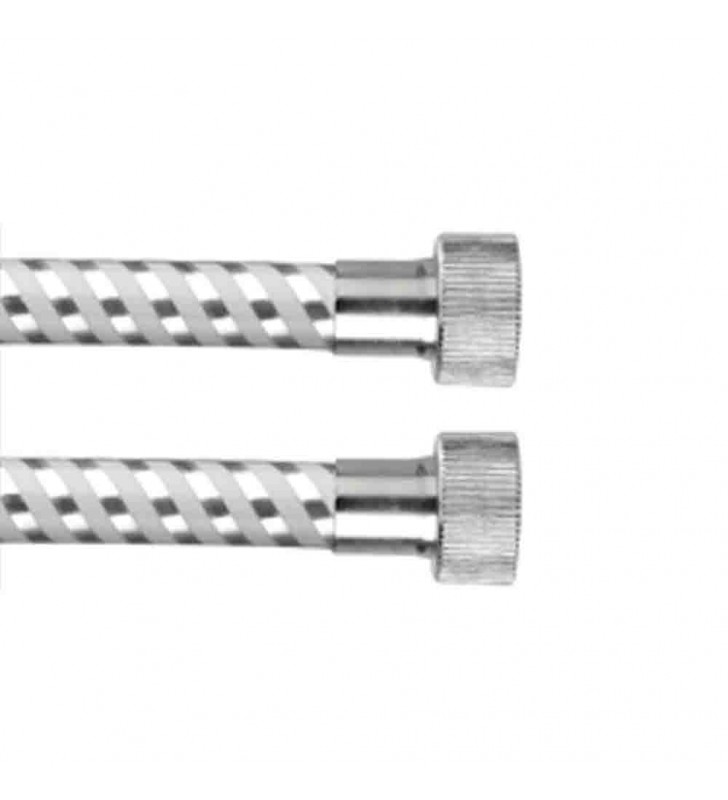 Flessibile ''biflex'' per doccia in pvc doppia ghiera cromo-bianco 200 cm (MM4) Remer 332200
