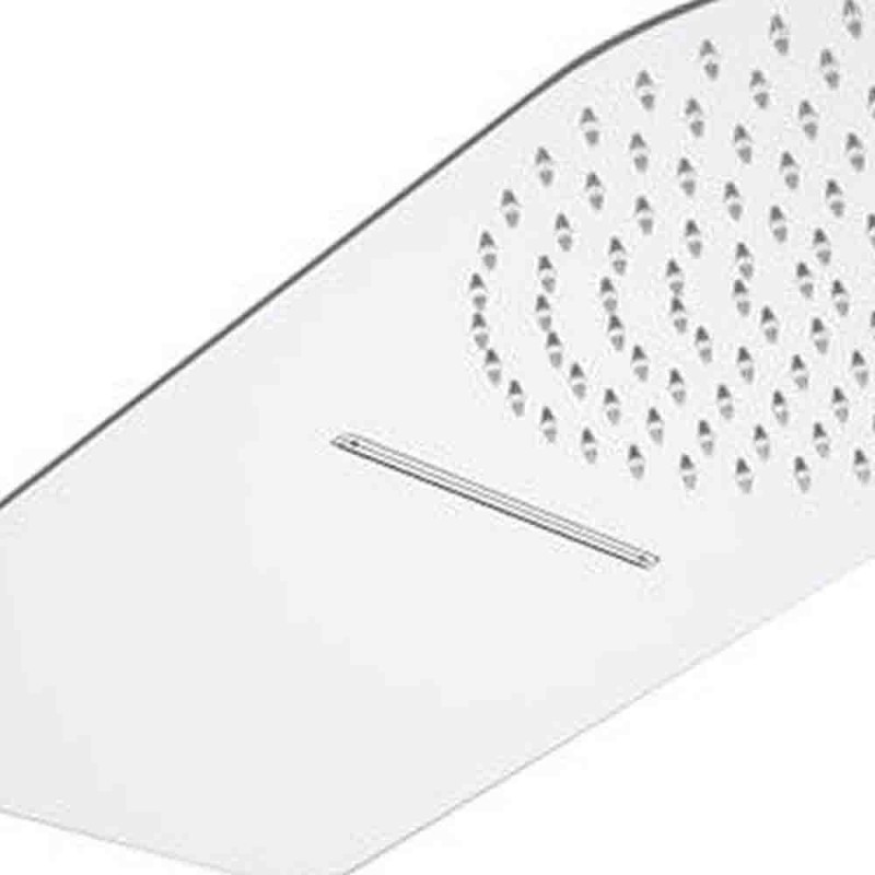 Soffione doccia ultrapiatto a parete in acciaio inox lucidato a specchio Remer 350UFMCAX