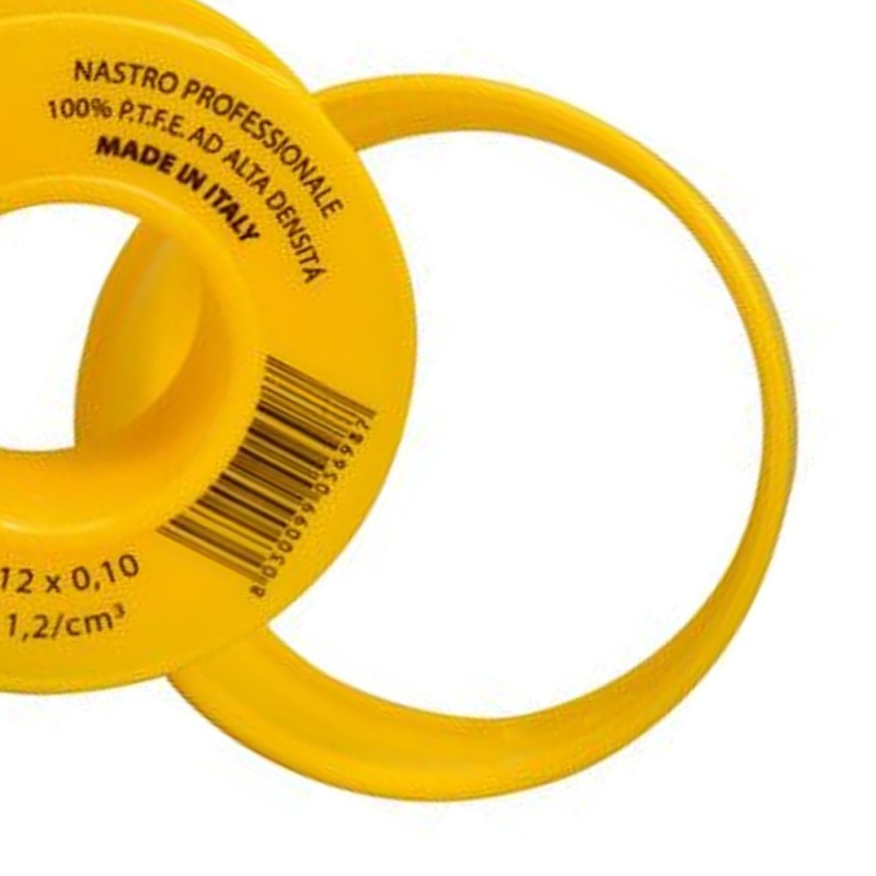 Nastro p.t.f.e. giallo professionale per gas 12mm x 10m Remer 573