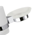 Supporto da muro doppio con portasapone e portabicchiere - serie sq Remer SQ17
