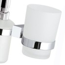 Supporto da muro doppio con portabicchiere e dispenser sapone - serie sq Remer SQ18