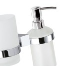 Supporto da muro doppio con portabicchiere e dispenser sapone - serie sq Remer SQ18