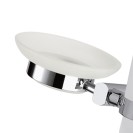 Supporto da muro doppio completo di bicchiere e portasapone - serie forma Remer FR17