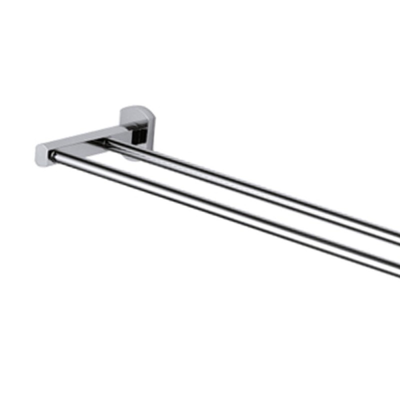 Portasalviette da muro doppio 60 cm con supporti cromati - serie forma Remer FR33