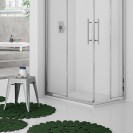 Box angolare 87-89*87-89 cm new plus, vetro trasparente 6 mm, h 1,95 con cerniere sganciabili Aquasanit B0304PCR01