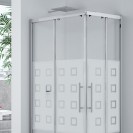 Box doccia angolare 77-79*77-79 cm new plus, vetro serigrafato 6 mm, h 1,95 con cerniere sganciabili Aquasanit B0302PCR55