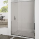 Porta scorrevole 137-141 cm, vetro trasparente 6 mm, 1 ,95 cerniere sganciabili new plus Aquasanit B0335PCR01