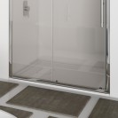Porta scorrevole 137-141 cm, vetro trasparente 6 mm, 1 ,95 cerniere sganciabili new plus Aquasanit B0335PCR01