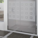 Porta scorrevole 137-141 cm , vetro serigrafato 6 mm, h. 1,95 cerniere sganciabili -new plus Aquasanit B0335PCR55