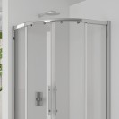 Box doccia semicircolare 77-79*77-79 cm new plus, vetro trasparente 6 mm, cerniere sganciabili Aquasanit B0322PCR01