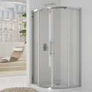 Box doccia semicircolare 77-79*77-79 cm new plus, vetro trasparente 6 mm, cerniere sganciabili Aquasanit B0322PCR01