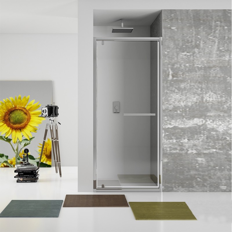 New plus - porta battente 67-71 cm vetro trasparente 6 mm h. 1,95 Aquasanit B0340PCR01