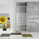 New plus - porta battente 67-71cm, vetro serigrafato 6 mm, h. 1,95 Aquasanit B0340PCR55