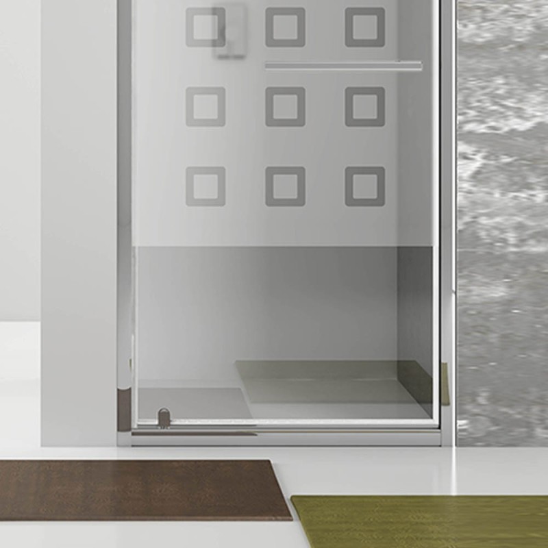 New plus - porta battente 87-91 cm vetro serigrafato 6 mm, h. 1,95 Aquasanit B0344PCR55