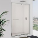 Porta battente e fisso 137-141 cm, vetro trasparente - new plus Aquasanit B0348PCR01