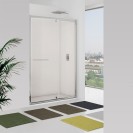 Porta battente e fisso 137-141 cm, vetro trasparente - new plus Aquasanit B0348PCR01