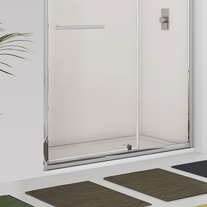 Porta battente e fisso 137-141 cm, vetro trasparente - new plus Aquasanit B0348PCR01