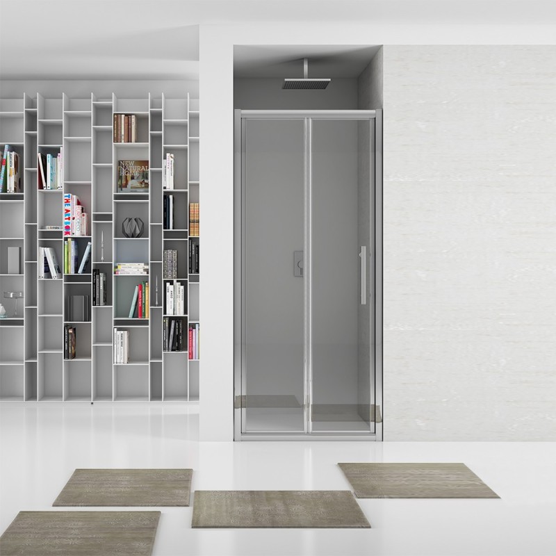 New plus - porta soffietto 77-81 cm vetro trasparente 6 mm h. 1,95 Aquasanit B0372PCR01