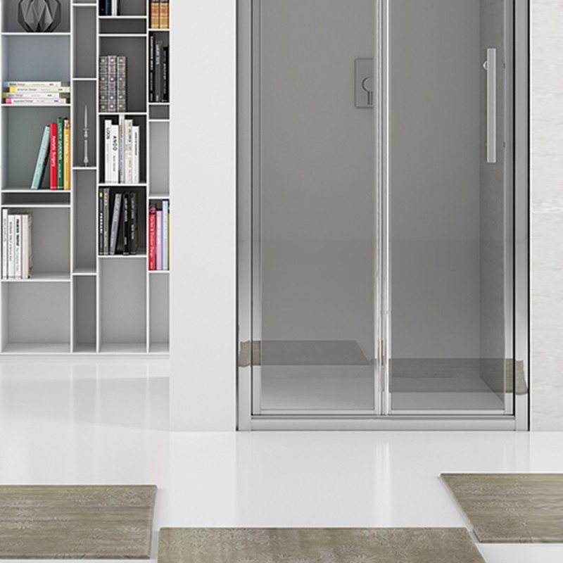 New plus - porta soffietto 77-81 cm vetro trasparente 6 mm h. 1,95 Aquasanit B0372PCR01