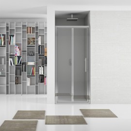 New plus - porta soffietto 87-91 cm vetro trasparente 6mm, h. 1,95 Aquasanit B0374PCR01