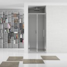 New plus - porta soffietto 97-101 cm vetro trasparente 6 mm, h. 1,95 Aquasanit B0376PCR01