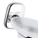 Portasapone da muro in vetro bianco sabbiato - serie suite Remer SU10