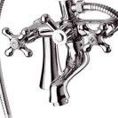 Rubinetto vasca esterno con colonnette altecon doccia - serie liberty Remer 02LIUK