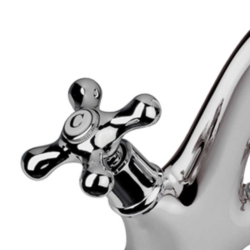 Rubinetto monoforo lavabo in stile retro con scarico click clack liberty Remer 13LIB