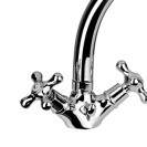 Rubinetto tradizionale lavello con canna alta fusa e scarico - serie liberty Remer 13GLI