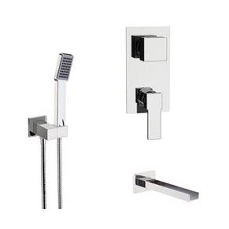 Set doccia con soffione ultrapiatto - serie qubika cascata Remer QC94S04UFCA