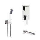 Set doccia con soffione ultrapiatto - serie qubika cascata Remer QC94S04UFCA