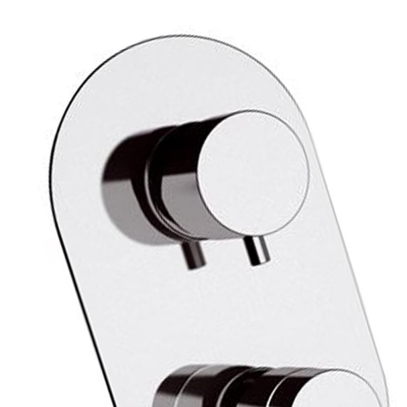 Rubinetto termostatico doccia con deviatore a tre vie e sette posizioni - serie minimal thermo Remer NT937