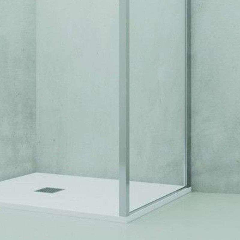 Parete fissa 67-69 cm trasparente 6 mm h. 1,95 da abbinare ad una porta - new plus Aquasanit B0350PCR01