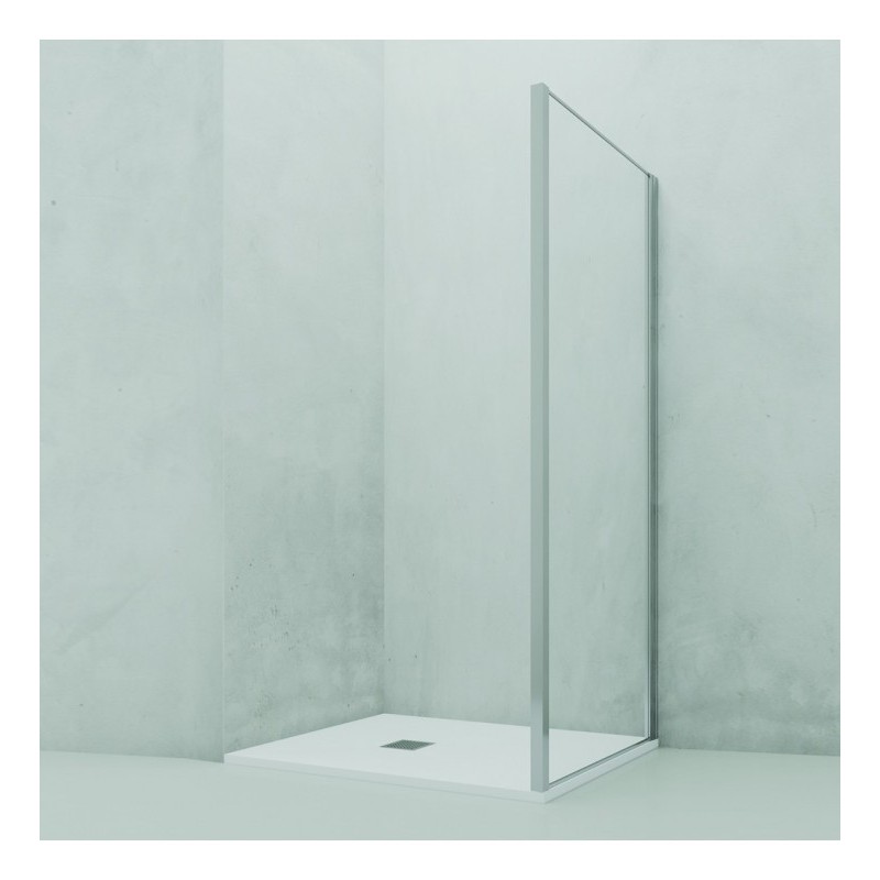 Parete fissa 67-69 cm trasparente 6 mm h. 1,95 da abbinare ad una porta - new plus Aquasanit B0350PCR01