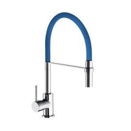 Rubinetto da cucina bocca alta winter con flessibile blu e doccetta estraibile Idrobric SCARUB0781BL