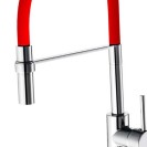 Miscelatore lavello a bocca alta con doccetta estraibile e flessibile rosso winter Idrobric SCARUB0779RO