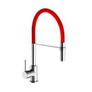 Miscelatore lavello a bocca alta con doccetta estraibile e flessibile rosso winter Idrobric SCARUB0779RO