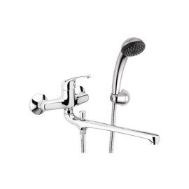 Rubinetto lavabo/vascacon bocca fusa lunga e kit doccia - serie 35 Remer F49
