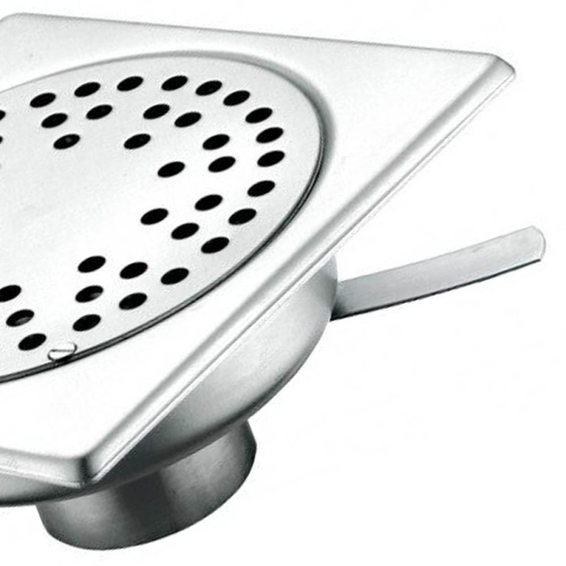 Piletta da pavimento sifonata in inox, cm 15x15 RR 913SF15