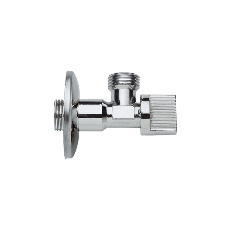 Rubinetto a sfera con guarnizione in ptfe e rosetta 1/2x1/2 Remer 128R1212