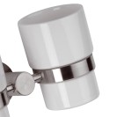 Portabicchiere doppio in ceramica - serie minimal inox Remer MI16INOX