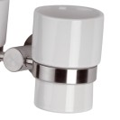 Portabicchiere doppio in ceramica - serie minimal inox Remer MI16INOX