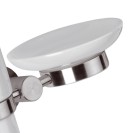 Supporto doppio con bicchiere e portasapone - serie minimal inox Remer MI17INOX