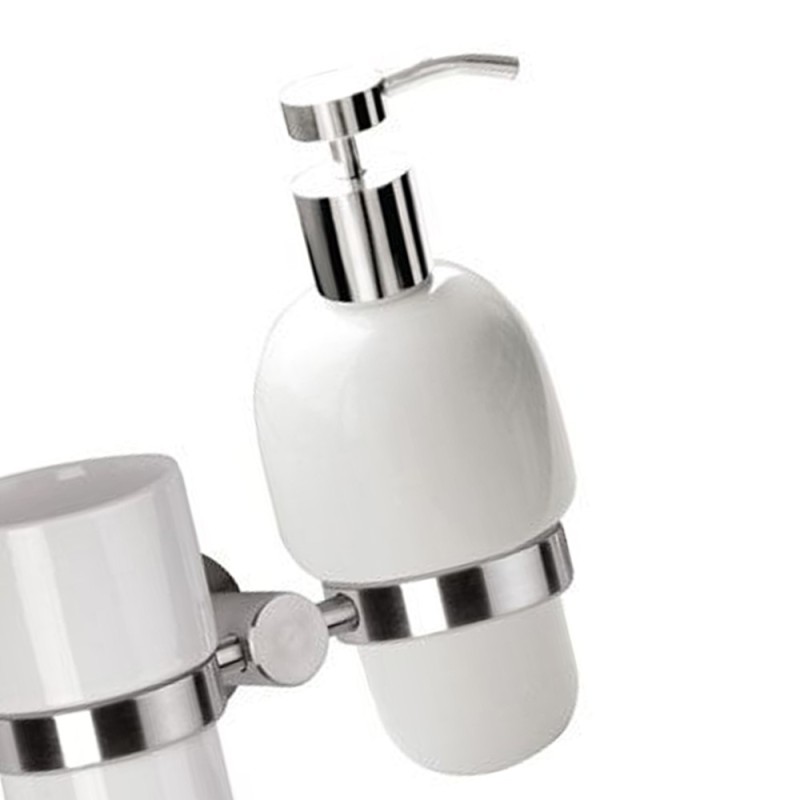 Bicchiere e dispenser sapone - serie minimal inox Remer MI18INOX