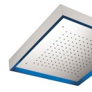 Soffione quadro retroilluminato a soffitto in acciaio inox Remer 357LS57