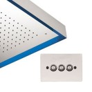 Soffione quadro retroilluminato a soffitto in acciaio inox Remer 357LS57