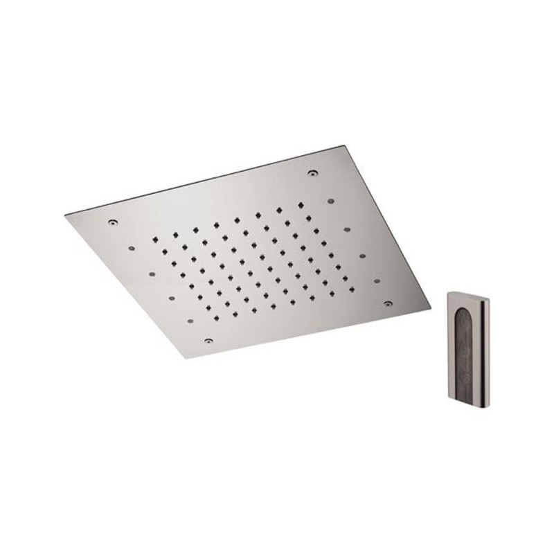 Soffione a soffitto 1 getto 30x30 cm con led in acciaio inox Remer 357RS30W Soffione a soffitto 1 getto 30x30 cm con led in acciaio inox Remer 357RS30W