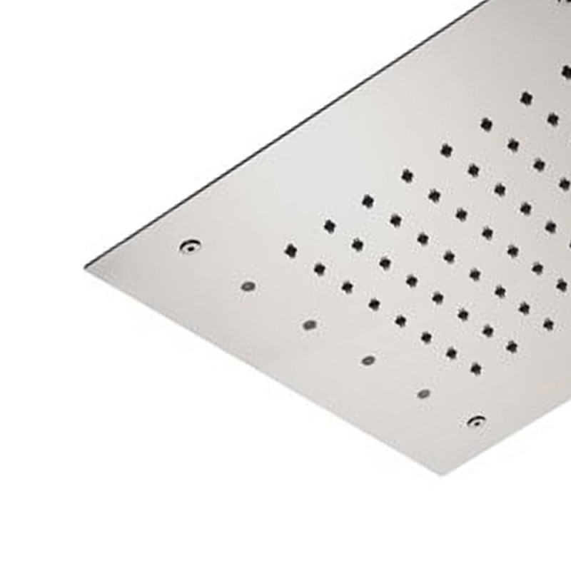 Soffione a soffitto 1 getto 30x30 cm con led in acciaio inox Remer 357RS30W Soffione a soffitto 1 getto 30x30 cm con led in acciaio inox Remer 357RS30W