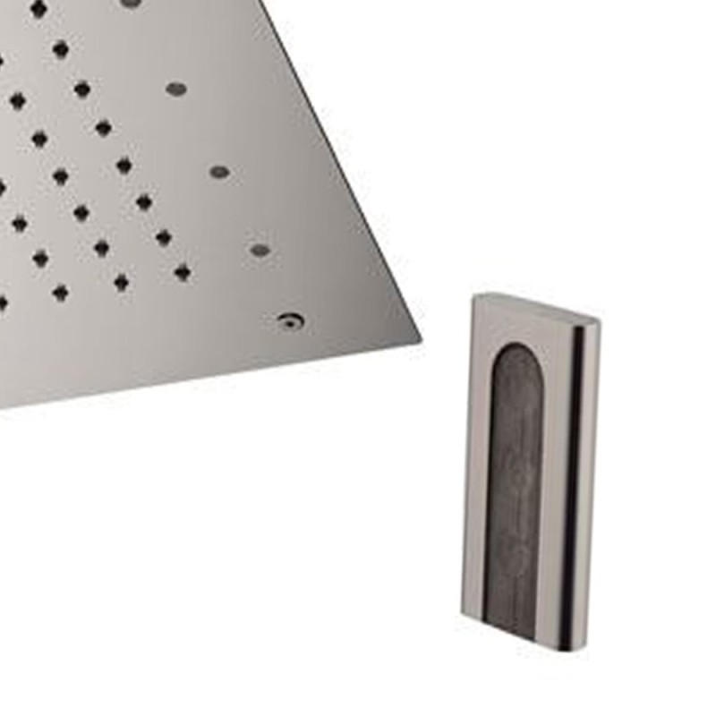 Soffione a soffitto 1 getto 30x30 cm con led in acciaio inox Remer 357RS30W Soffione a soffitto 1 getto 30x30 cm con led in acciaio inox Remer 357RS30W
